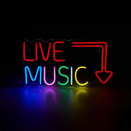 Letrero Led Neon Live Music