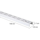Pilar ranurado doble metal 160 cm blanco