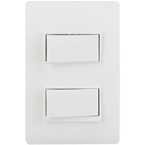Interruptor doble 9/15 10 A Luzica Blanco