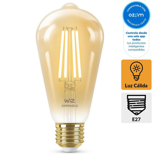 Ampolleta Wifi Filamento Edison 6.9 W E27 640 lm Luz Calida