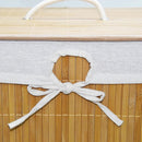 Canasto Para Ropa Rectangular Bambu 30X60X40 Cm 80 L Natural