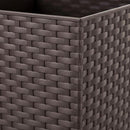 Macetero Estilo Ratan Cuadrada De Plastico 24X25.5 Cm Marron