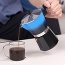 Cafetera Moka 6 Tazas 300 ml Aluminio Azul/negro