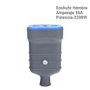 Enchufe Hembra Volante 2P+T 10 A 16 A Negro