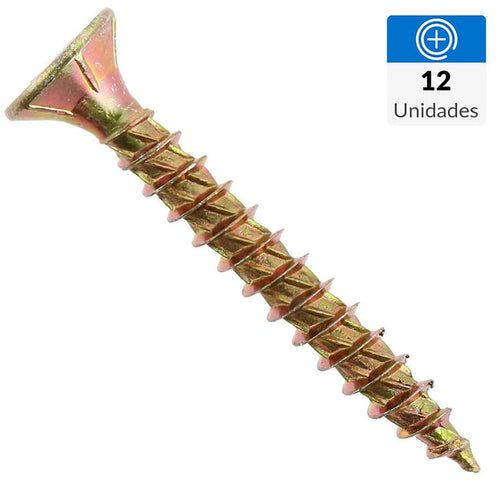 Tornillo Madera Madera 1-3/8 Pulg 9 Mm 12 Unidad(Es)