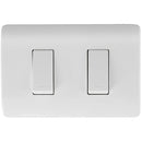 Interruptor doble 9/15 16 A Genesis Blanco.