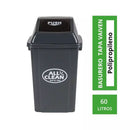 Basurero 60 Litros PVC Gris Oscuro