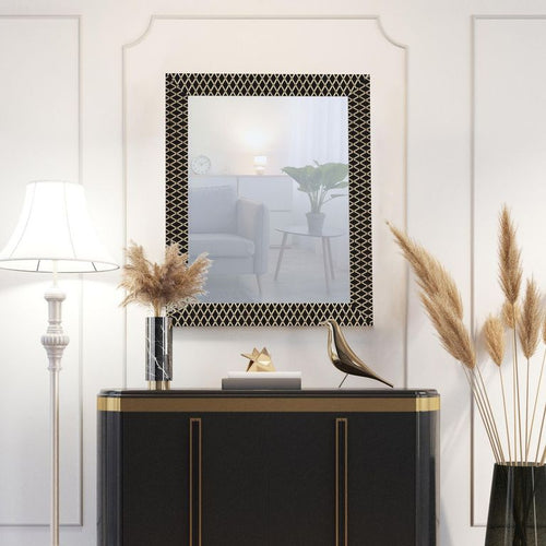 Espejo Decorativo Forma Rectangular 69x84 cm Negro Geo