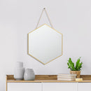 Espejo hexagono 39x45 cm dorado