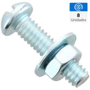 Perno 1/4 X 1 Pulg + Tuerca+Gol 8U