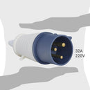 Enchufe industrial macho volante 32 A 2P+T 220V IP44