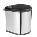 Basurero Colgante 9 Litros Metal Plateado