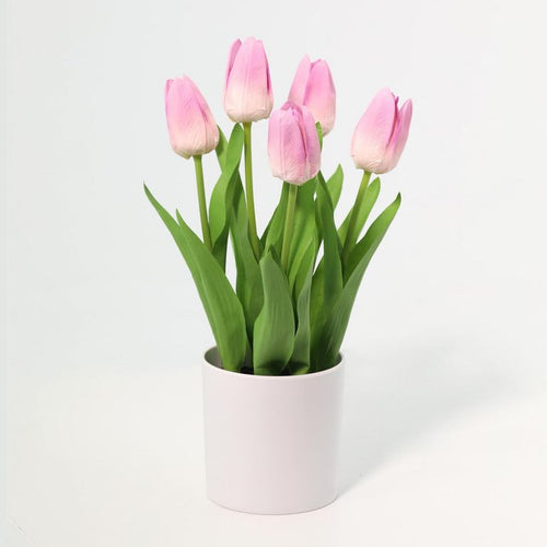 Planta Artificial Tulipan 36 cm Rosado