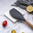 Espatula Silicona Gris Mango Madera