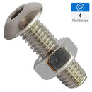 Perno cabeza boton acero inoxidable c/tuerca M2 x 16 mm 4 unid