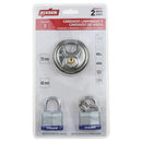 Set Candados 3 Unidades 7 Mm Plateado Con Clave