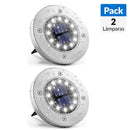 Pack 2 Estacas Solares Led Piso 0.06 W Ip 44 84 Lm Luz Calid