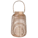 Farol Ratan Decorativo Con Vela Led 29 Cm