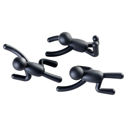 Set de Ganchos para Muro 3 Unidades Plastico Negro