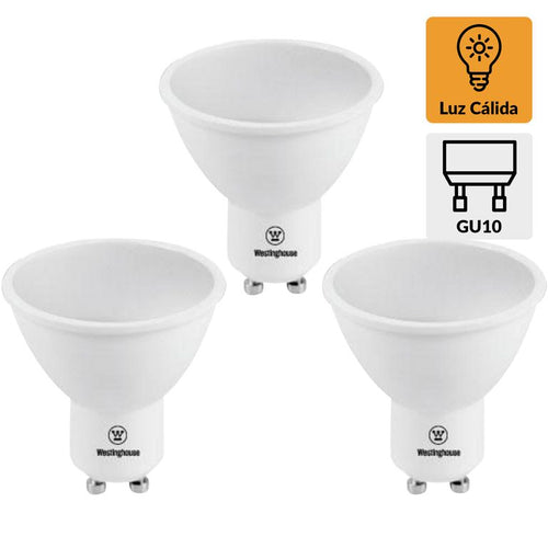 Pack 3 Ampolletas 5 W Gu10 425 Lm Luz Calida