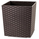 Macetero Estilo Ratan Cuadrada De Plastico 24X25.5 Cm Marron