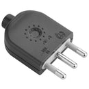 Enchufe Macho Volante 16A 2P+T Negro