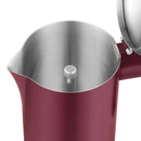 Cafetera Moka 6 Tazas 300 Ml Acero Inoxidable Rojo
