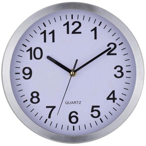 Reloj mural 25 cm plateado