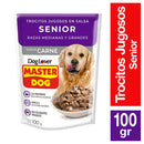 Alimento humedo trocitos jugosos para perros senior, sabor carne 85g