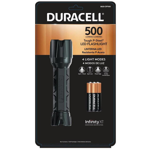 Linterna Policarbonato Acero 500 Lumenes De Duracell