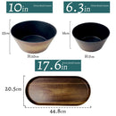 Bandeja Melamina Rectangular 44.8x20.5 cm Madera, Negro