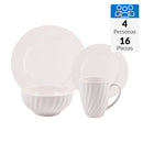 Juego de Vajilla 16 Piezas Ceramica Turin Blanco