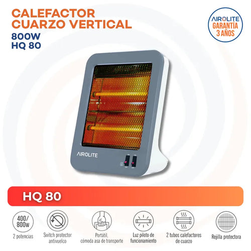 Calefactor De Cuarzo Radiacion Hq 80 Blanco