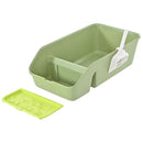 Arenero para gatos verde 49x28x15 cm.