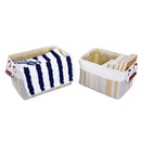 Set de 2 canastos tela rayas A