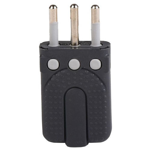 Enchufe Macho Volante Articulado 2P+T 10 A Gris