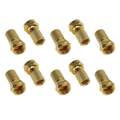 Pack De 10 Conectores Tipo F Atornillables Para Cable Coaxial Rg6