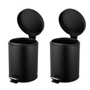 Set de 2 Basureros 5 Litros Metal Negro