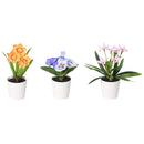 Set 3 Plantas Artificiales Mix de Flores 16 cm Colores Surtidos
