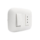 Interruptor Simple (9/12) + Tomacorriente 10A Blanco Domino Sencia