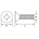 Perno cabeza plana phillips 1/8 x 1 1/2 zincado 4 unid