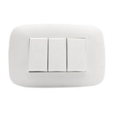 Interruptor Triple (9/32) Blanco Domino Sencia