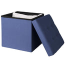 Pouf plegable azul 38x38x38 cm