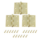 Pack 3 Unidades Bisagra 3X3 Bronce..