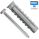 Tarugo Nylon SX10mm + Tornillo 6x60mm 10 unidades