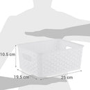 Canasto Ratan 19.5x10.5x25 cm 4 l Blanco