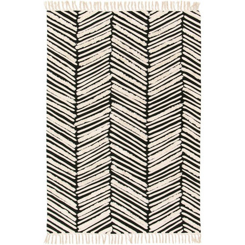 Alfombra Jacky 120x170 cm Algodon blanco y negro
