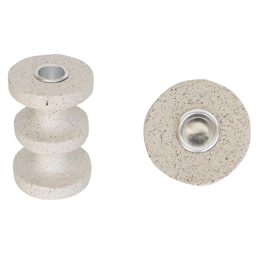 Candelabro de ceramica 11 cm, color blanco