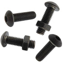 Perno cabeza boton M3 x 16 mm c/tuerca pavonado negro 4u