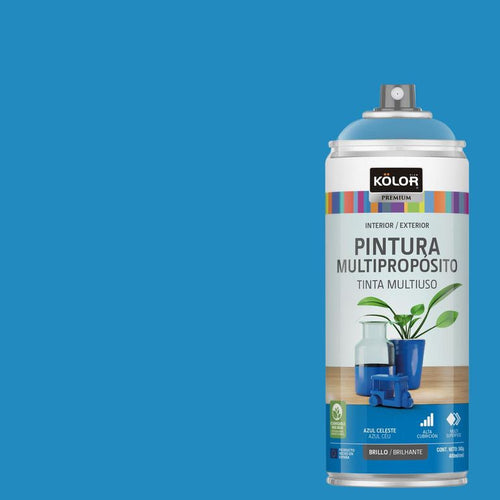 Pintura Esmalte Base Agua Spray 0.4 l Brillante azul.